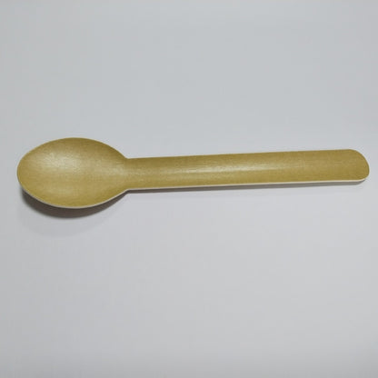 Nuvarey Brown paper spoon 155mm long disposable paper eco-friendly knife, fork and spoon