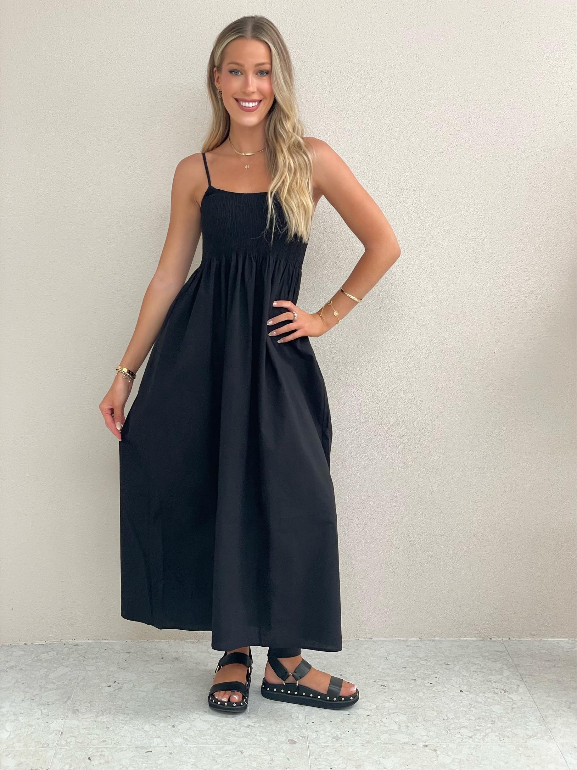 Fresh Strappy Dress - Black