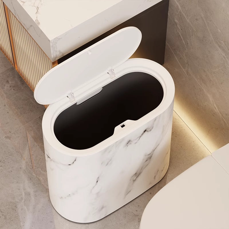 Nuvarey Oval push-type pop-up lid trash can bathroom crack plastic bucket