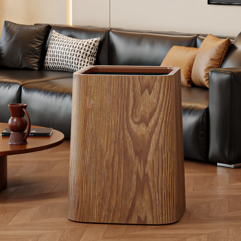 Nuvarey Wood grain trash can home living room bedroom middle-class style high-end light luxury wastebasket office