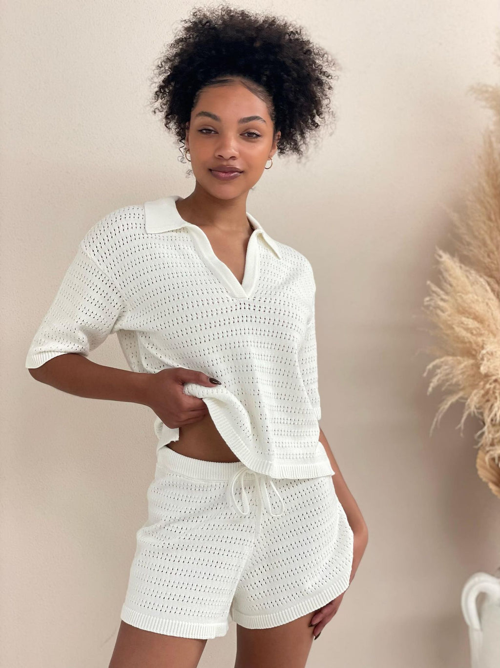 White Knit Top