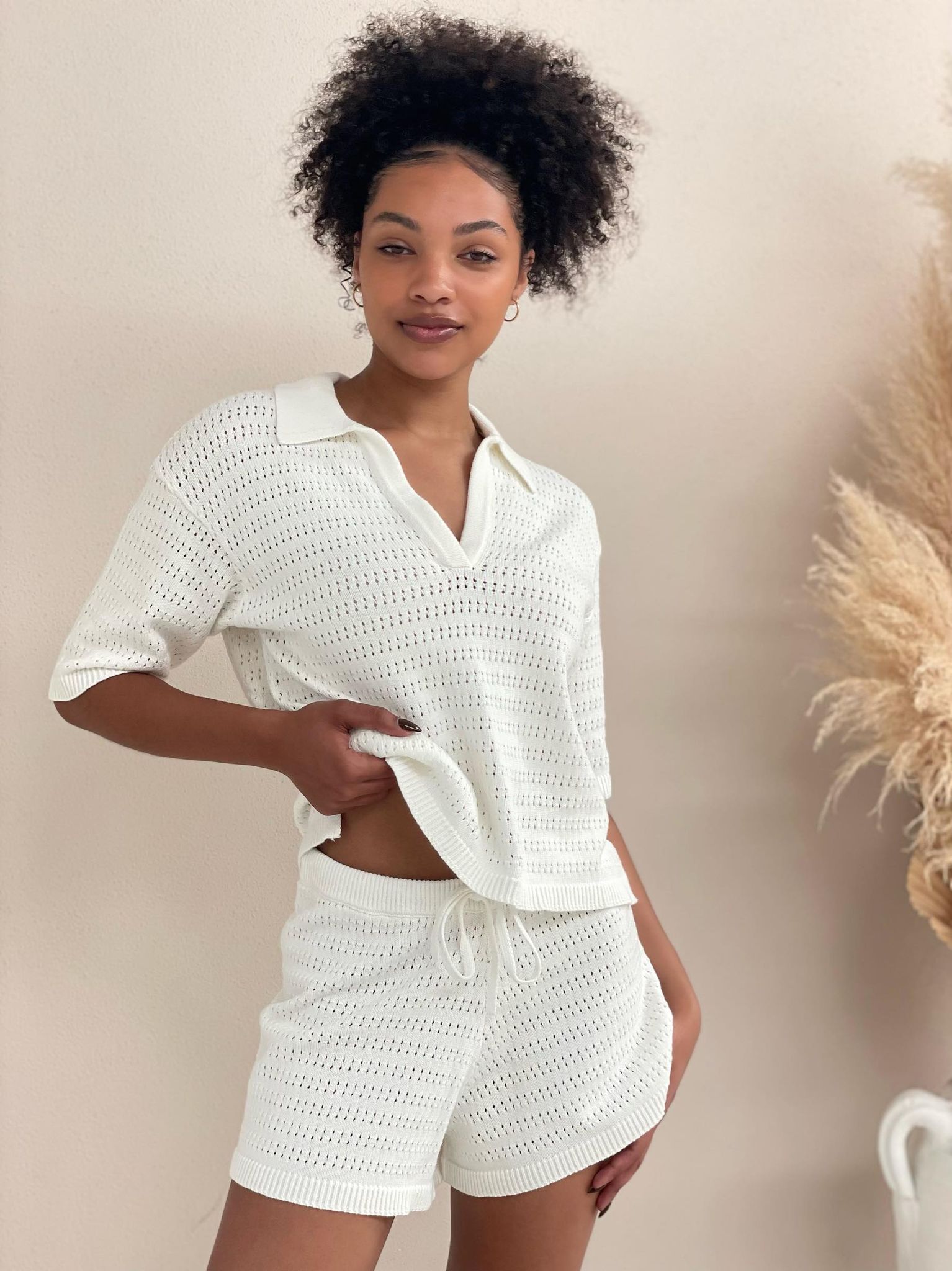 White Knit Top