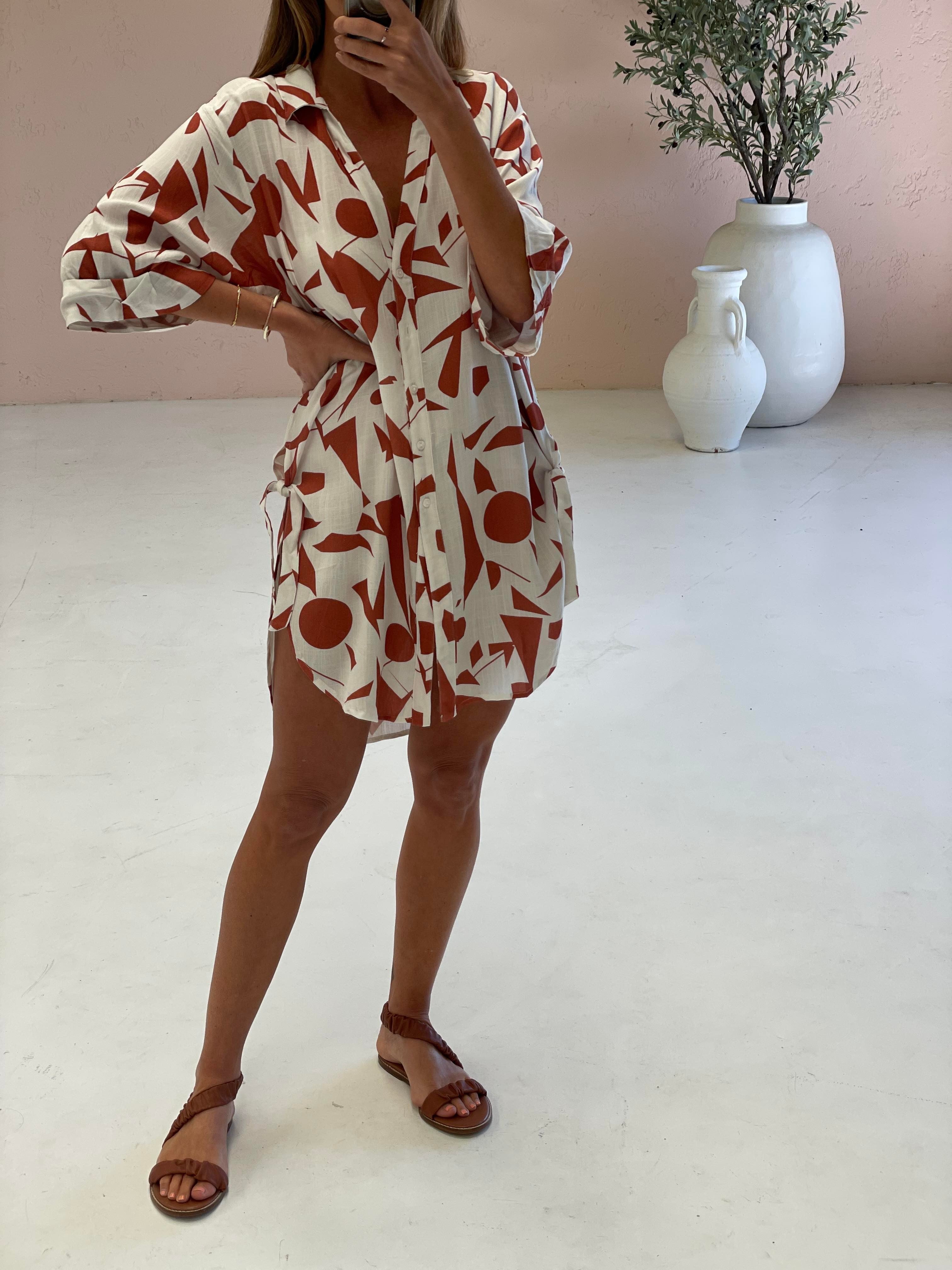 Chic Abstract Print Blouse