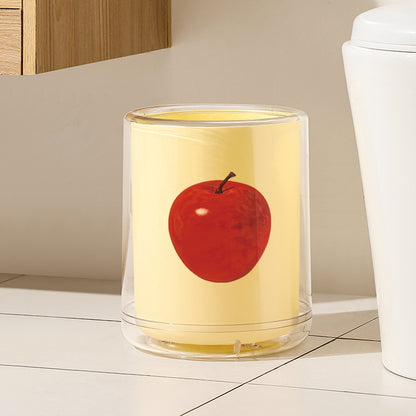 Nuvarey Apple trash can home living room trash basket cream style fruit pattern