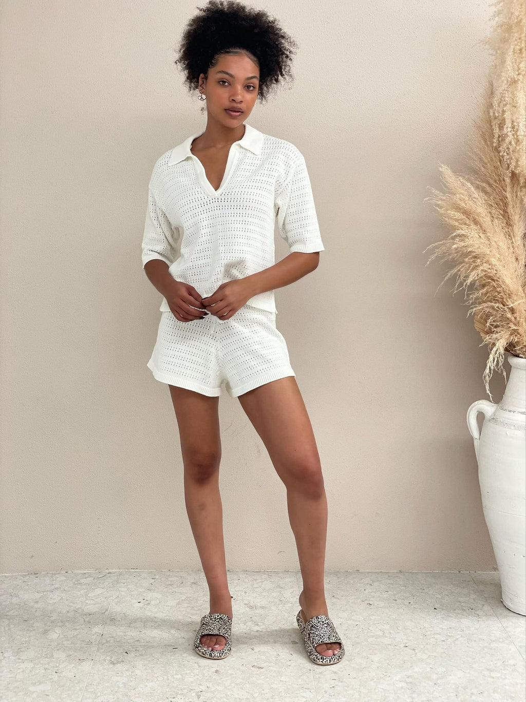 White Knit Top