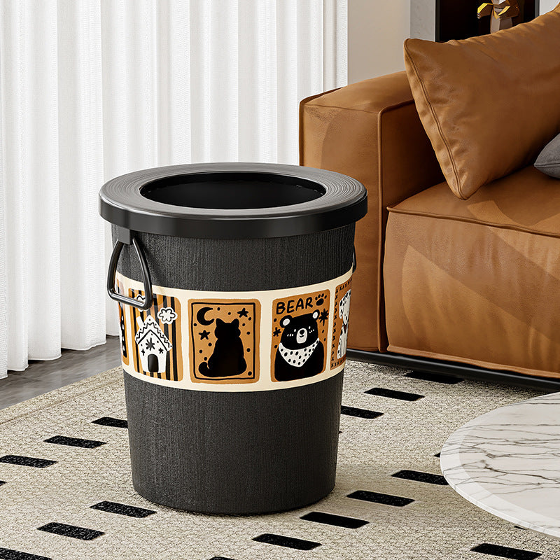Nuvarey Middle-aged style trash can living room kitchen bathroom large trash can