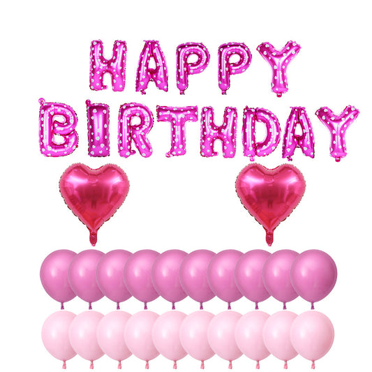 Nuvarey New Happy Birthday Letter Aluminum Foil Balloon Set
