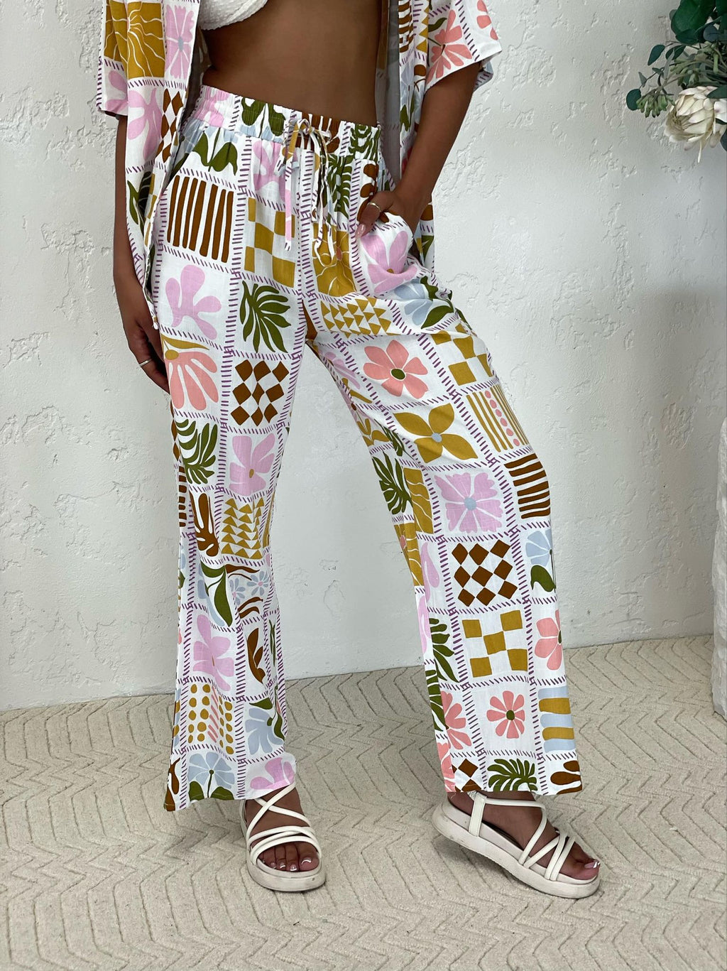 Retro Print Pants