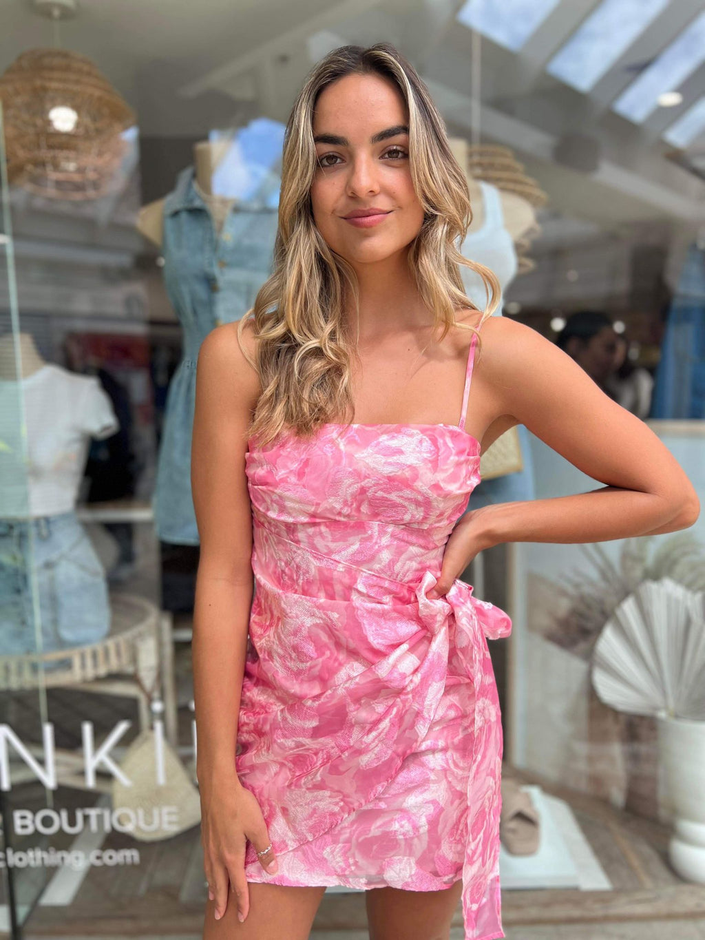 Satin Dress - Pink