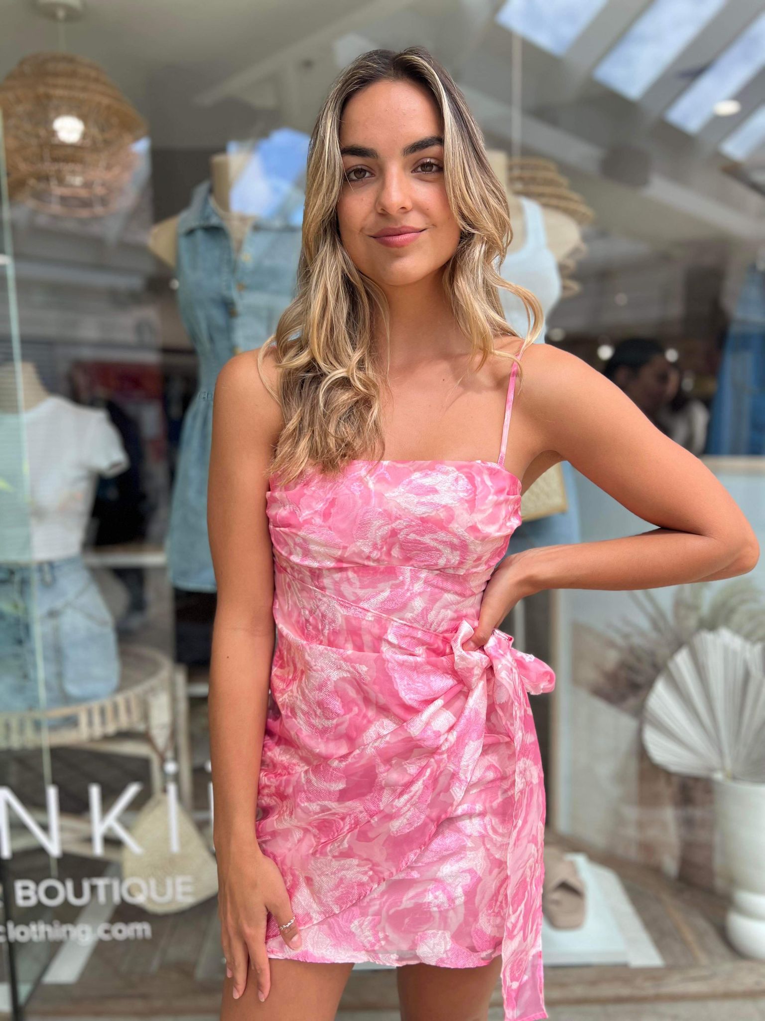 Satin Dress - Pink