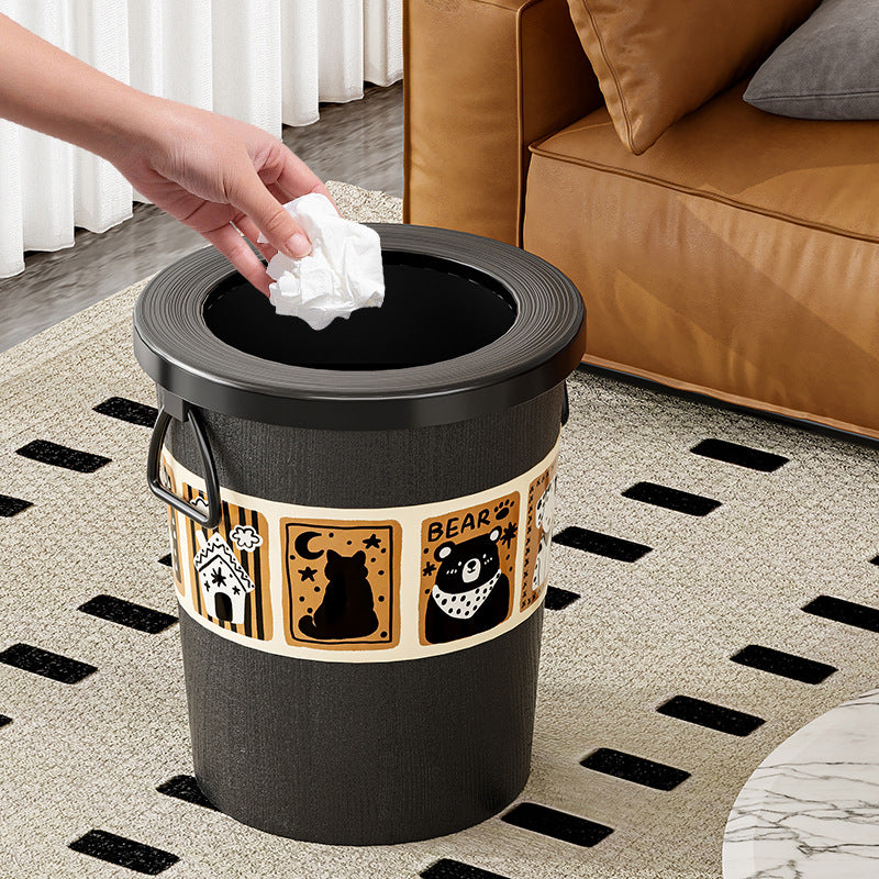 Nuvarey Middle-aged style trash can living room kitchen bathroom large trash can