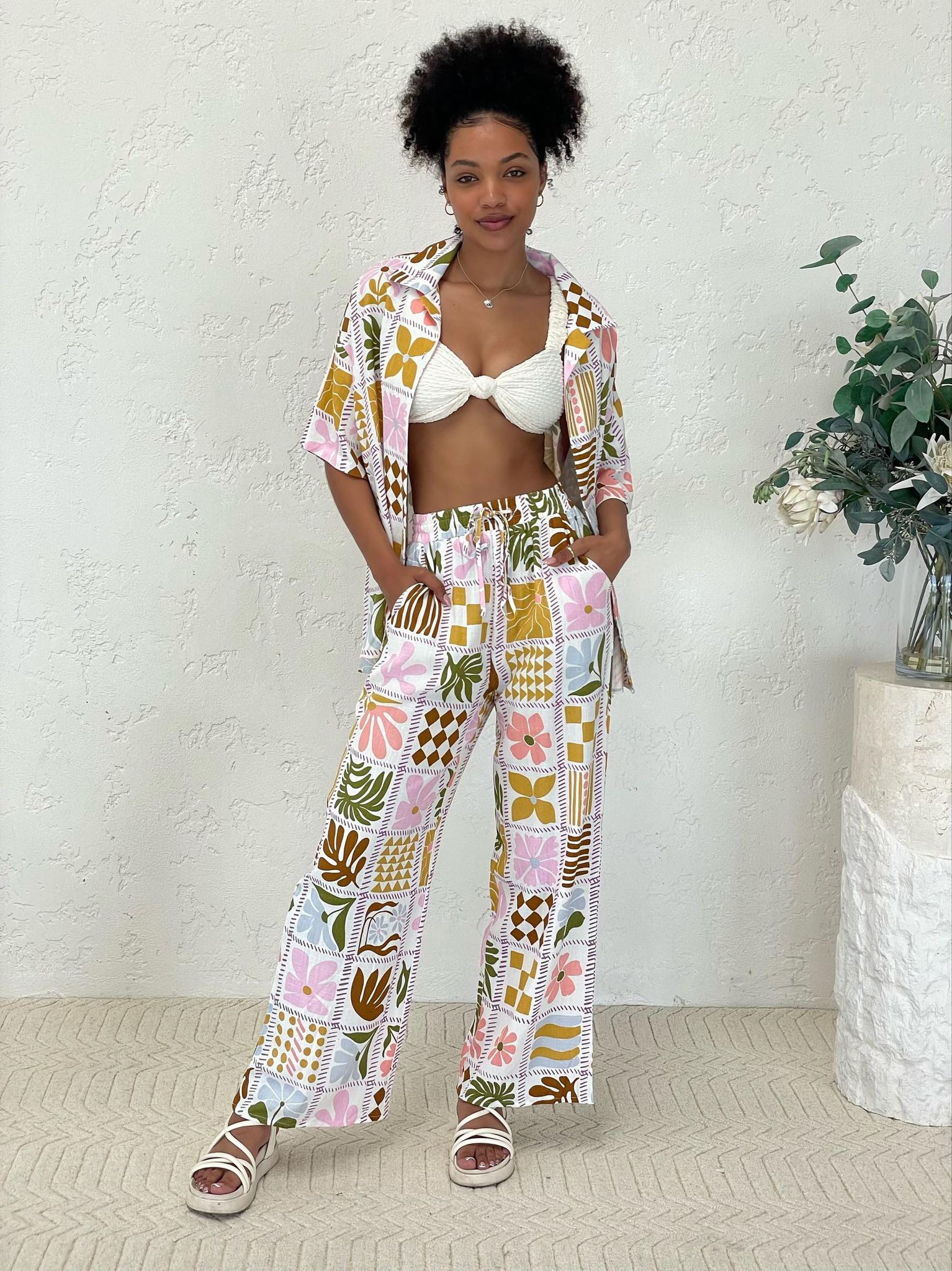 Retro Print Pants