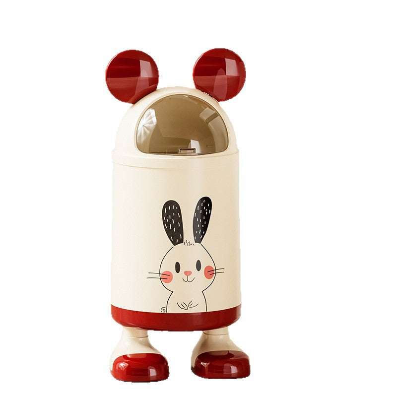 Nuvarey Wastebasket trash can household rabbit ears trash can bedroom creative high value