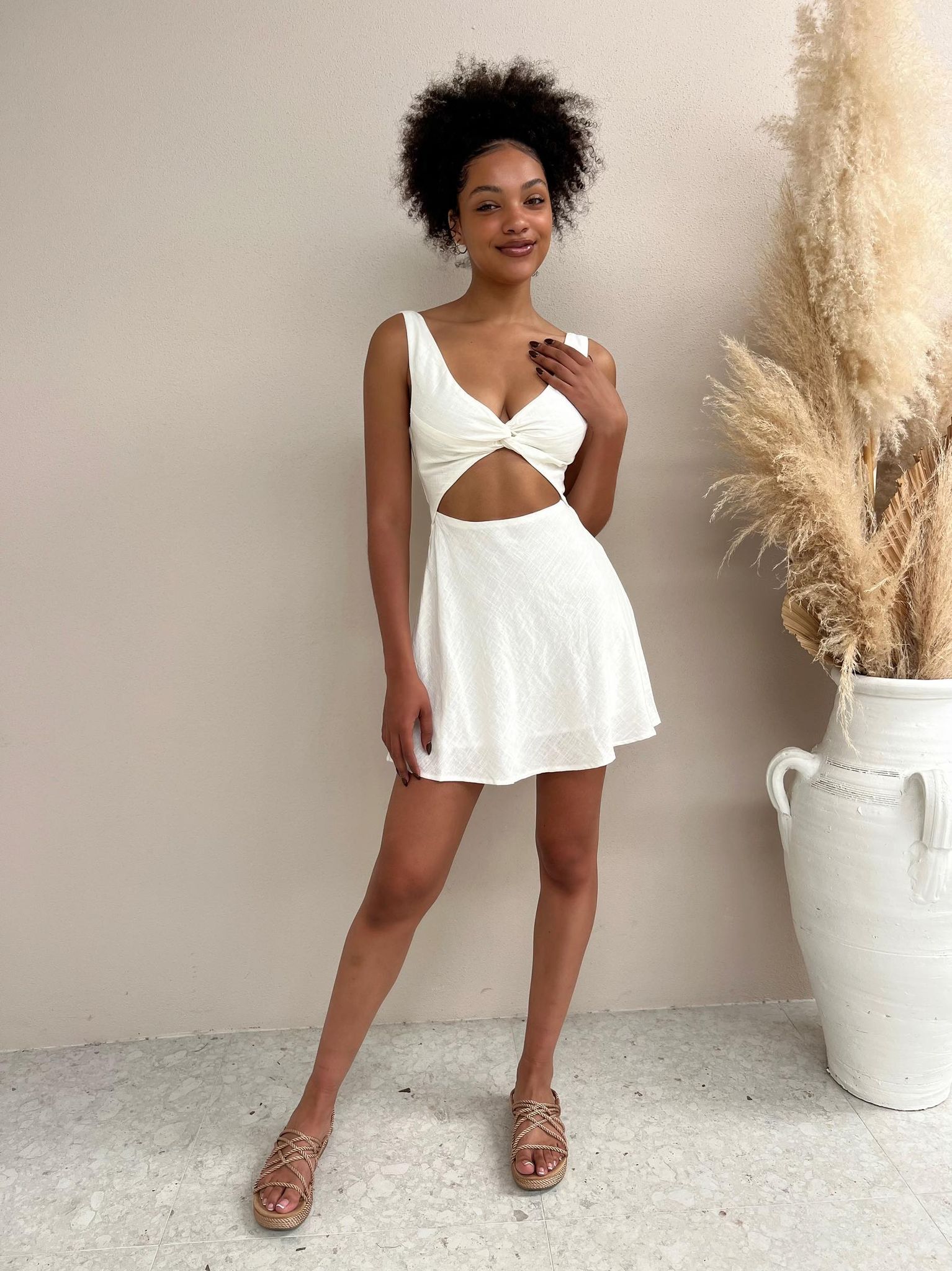 White Cutout Dress