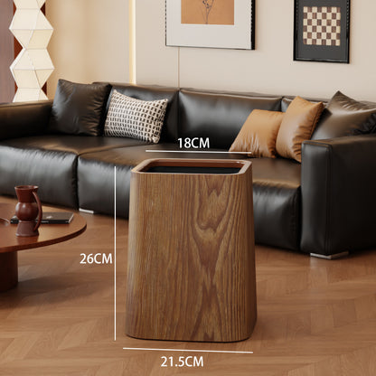Nuvarey Wood grain trash can home living room bedroom middle-class style high-end light luxury wastebasket office