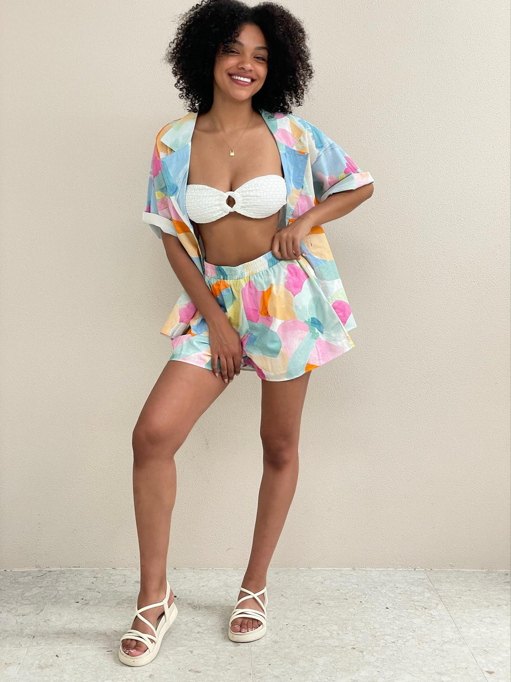 Vibrant Floral Print Shorts