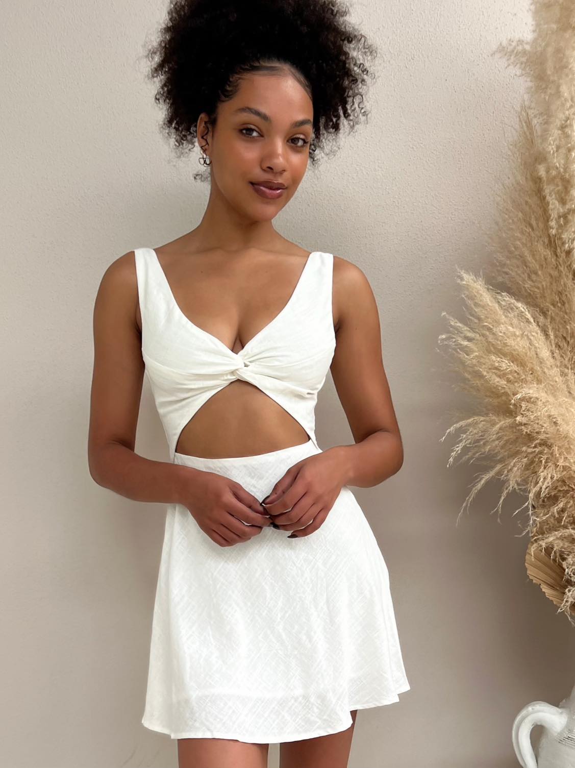 White Cutout Dress