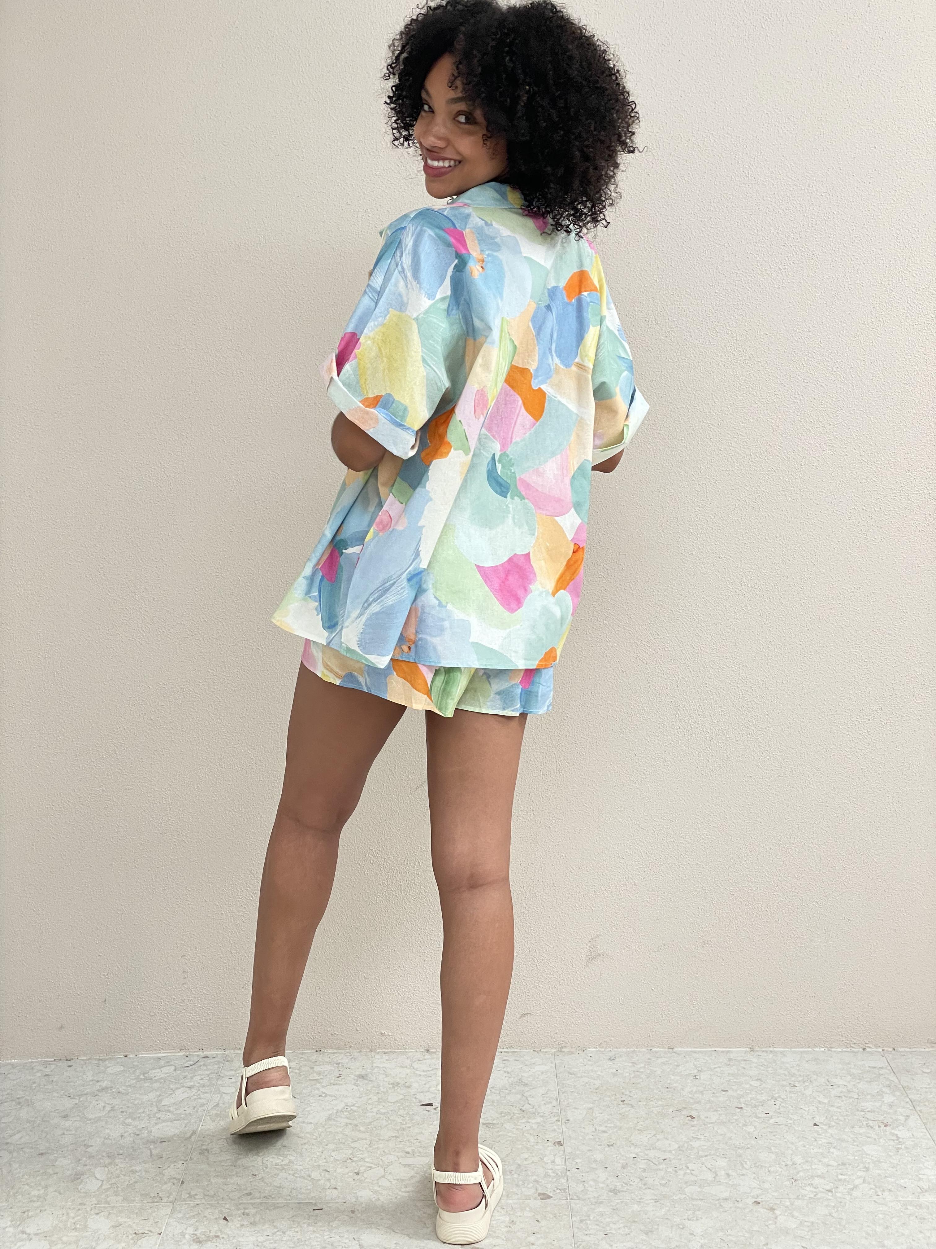 Vibrant Floral Print Shorts