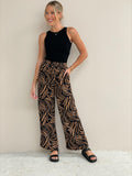 Printed Wide-Leg Pants