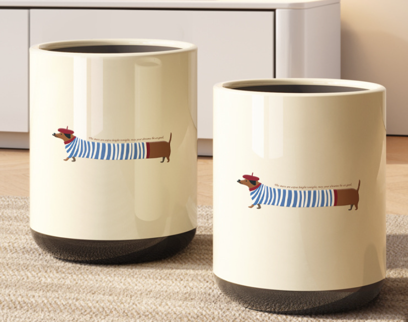 Nuvarey Household trash can high value living room storage bin bedroom wastebasket bathroom double layer