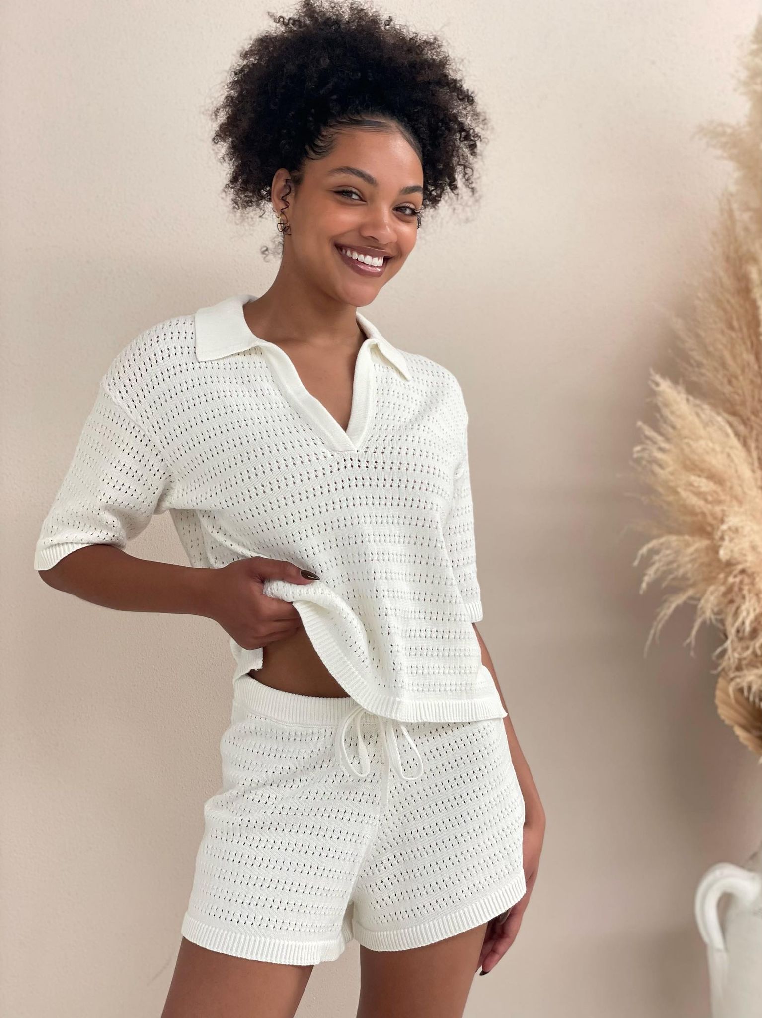 White Knit Top