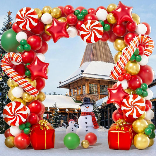 Nuvarey Christmas balloon arch set red and green latex balloons