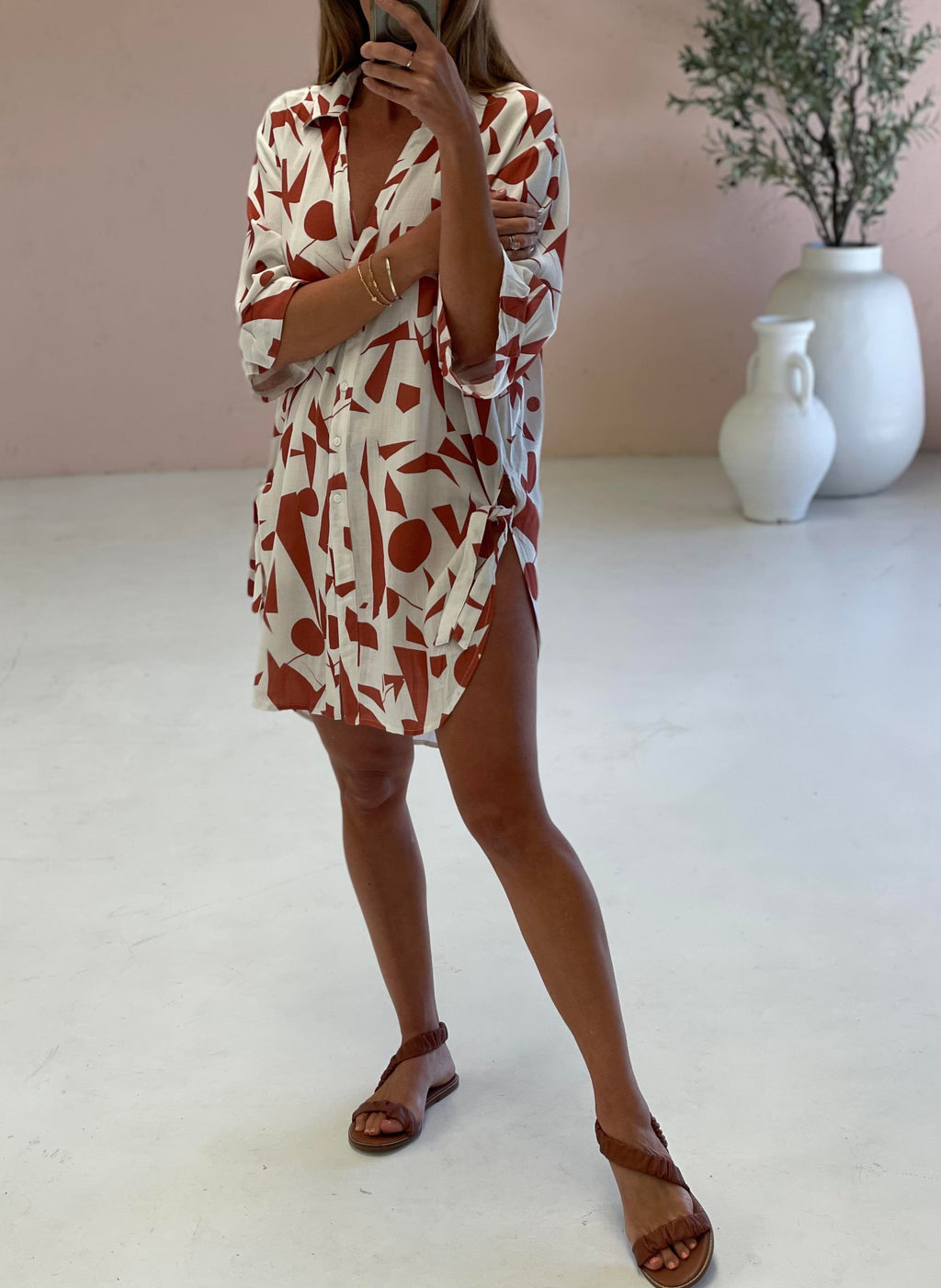 Chic Abstract Print Blouse