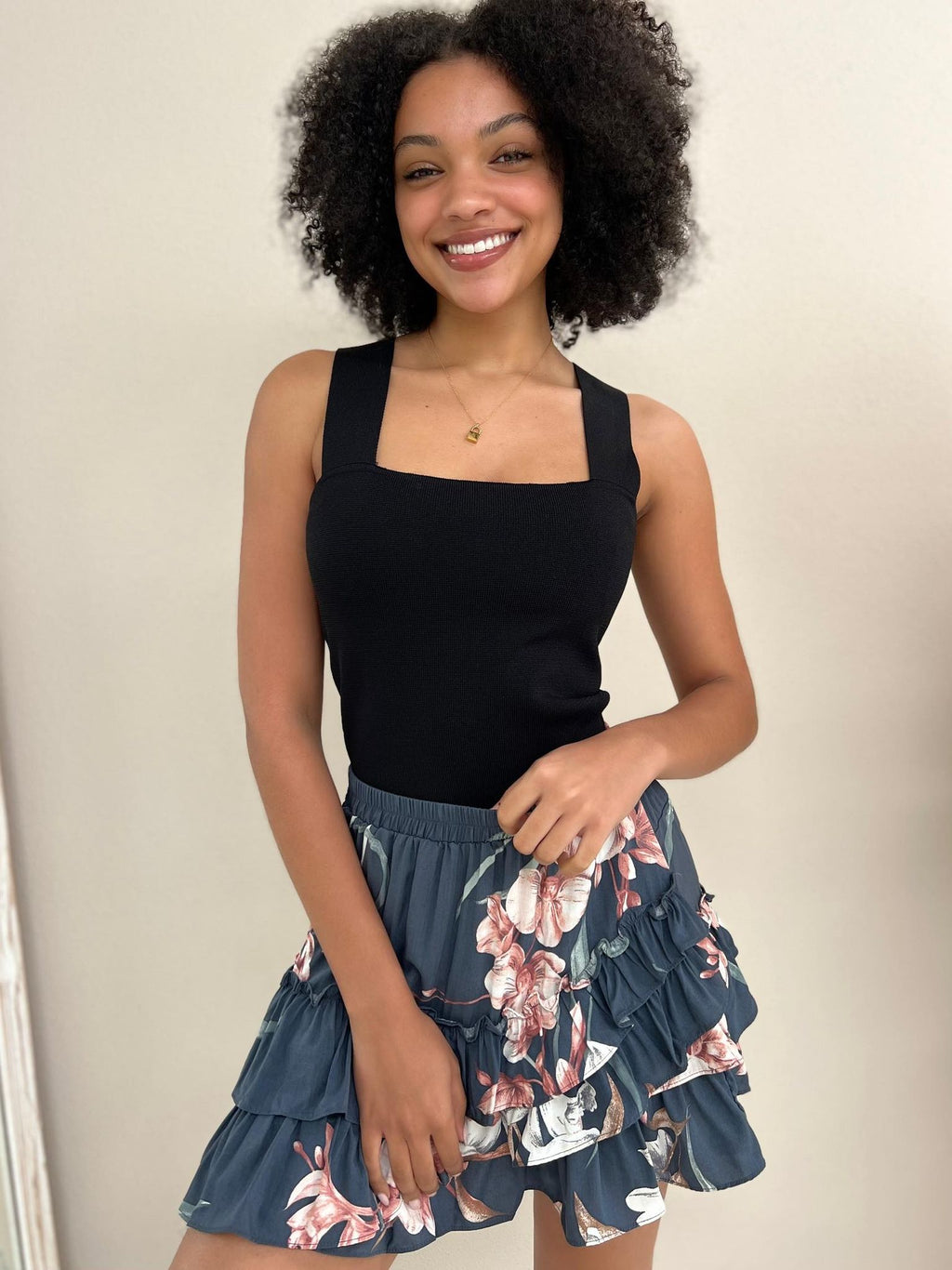 Skirt - Navy Floral