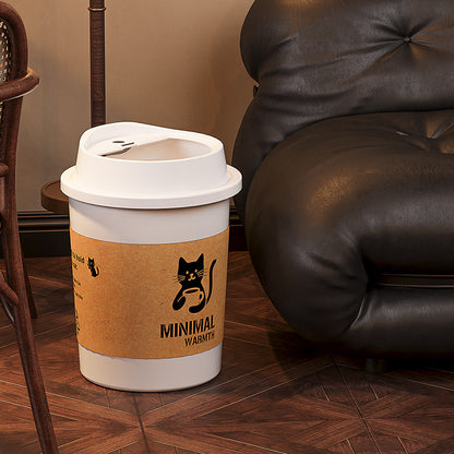 Nuvarey Creative coffee cup trash can milk tea shop bedroom living room kitchen office high value