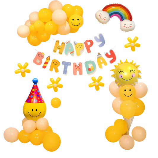 Nuvarey Children's birthday scene layout decoration boys and girls balloon family simple party ceremony
