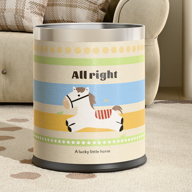 Nuvarey Round kitchen toilet bathroom large capacity large trash basket storage bin