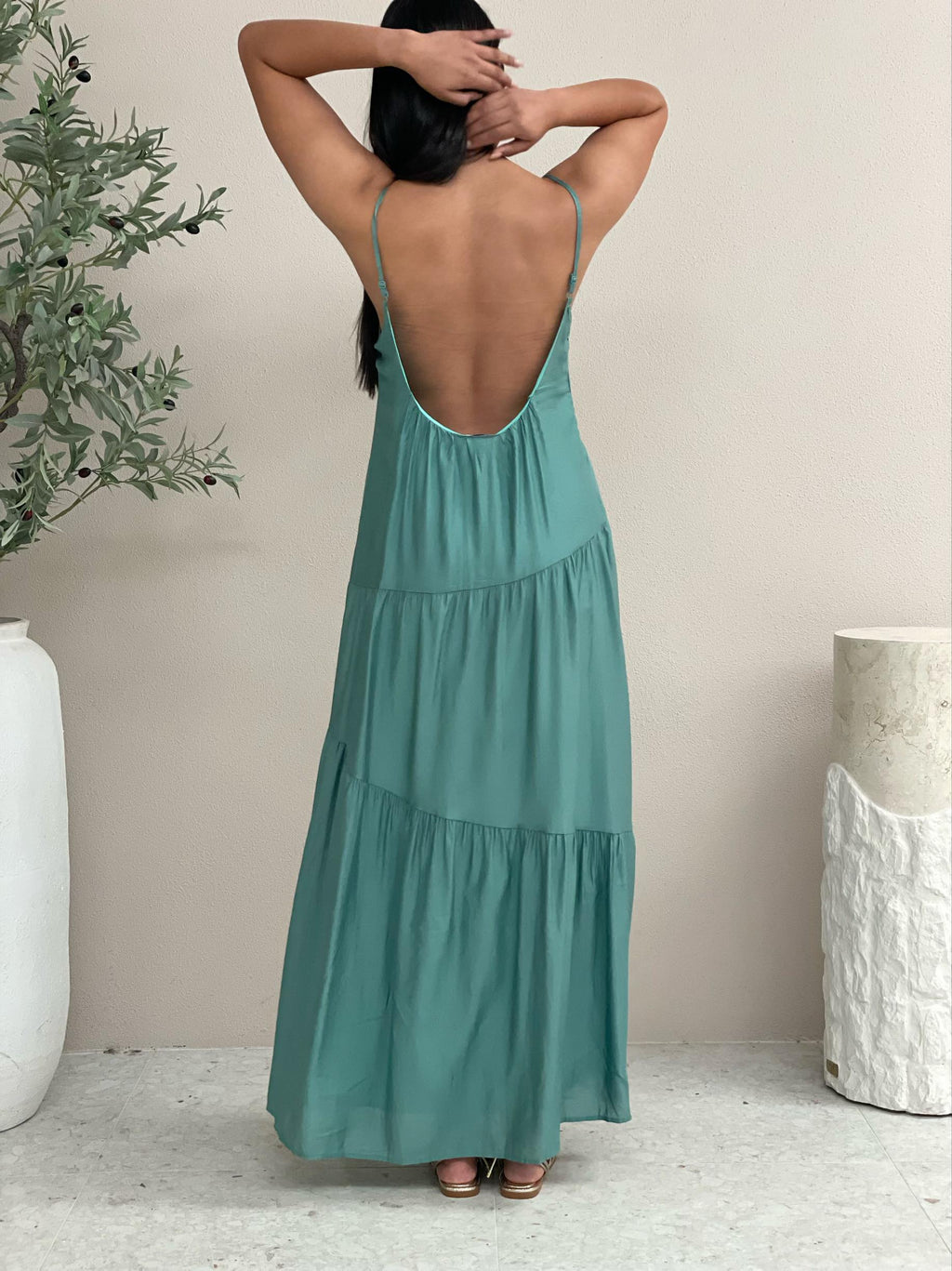 Tiered Mint Green Maxi Dress