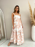 Dress - Sand/White