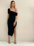 One Shoulder Dress - Black