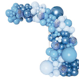 Nuvarey Blue series balloon set retro blue birthday theme party