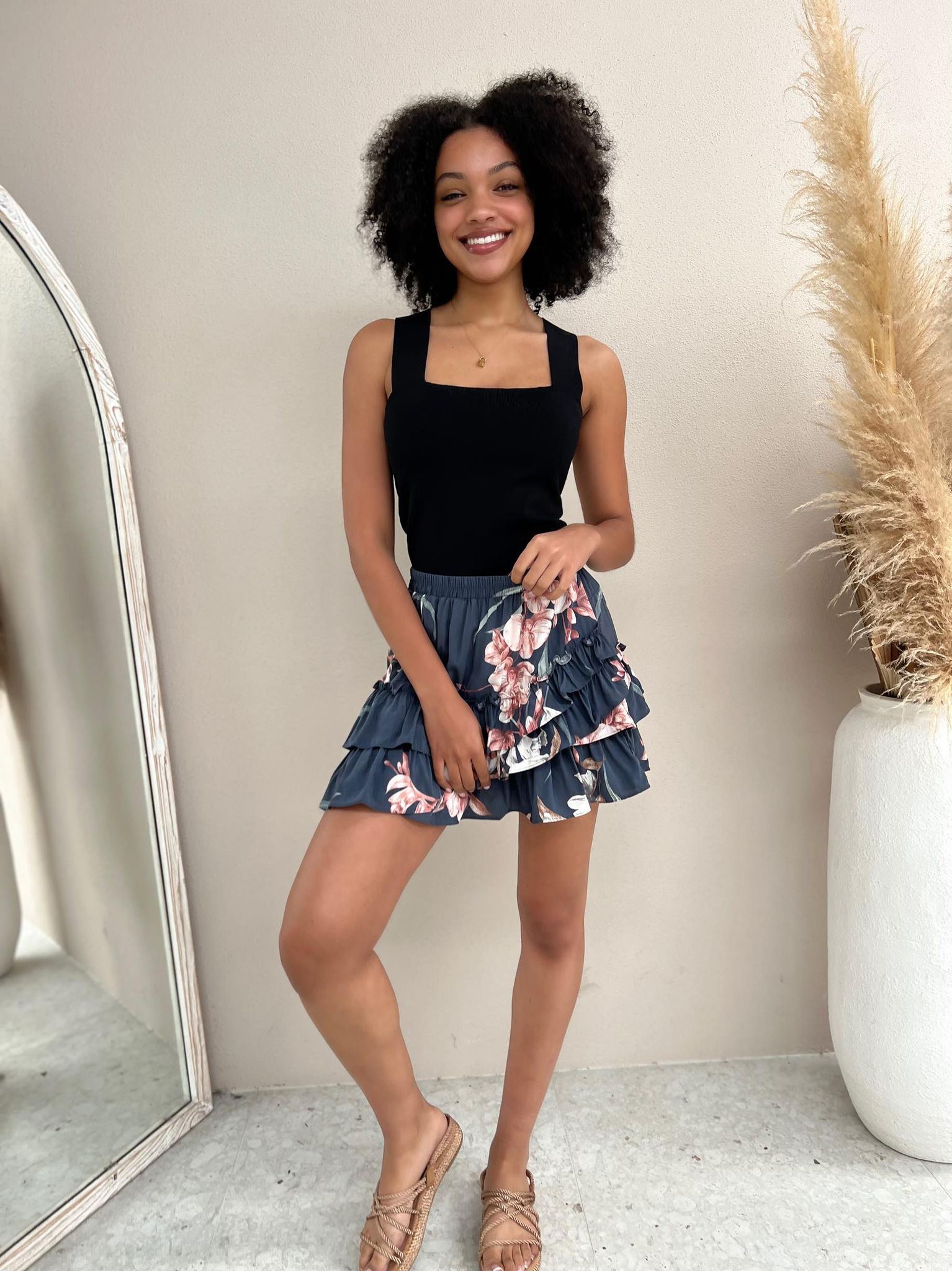 Skirt - Navy Floral