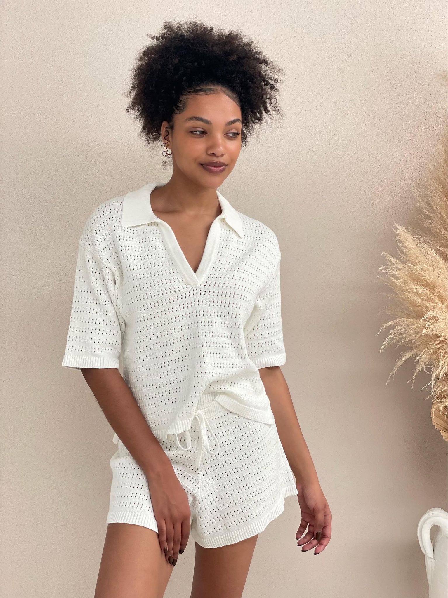 White Knit Top