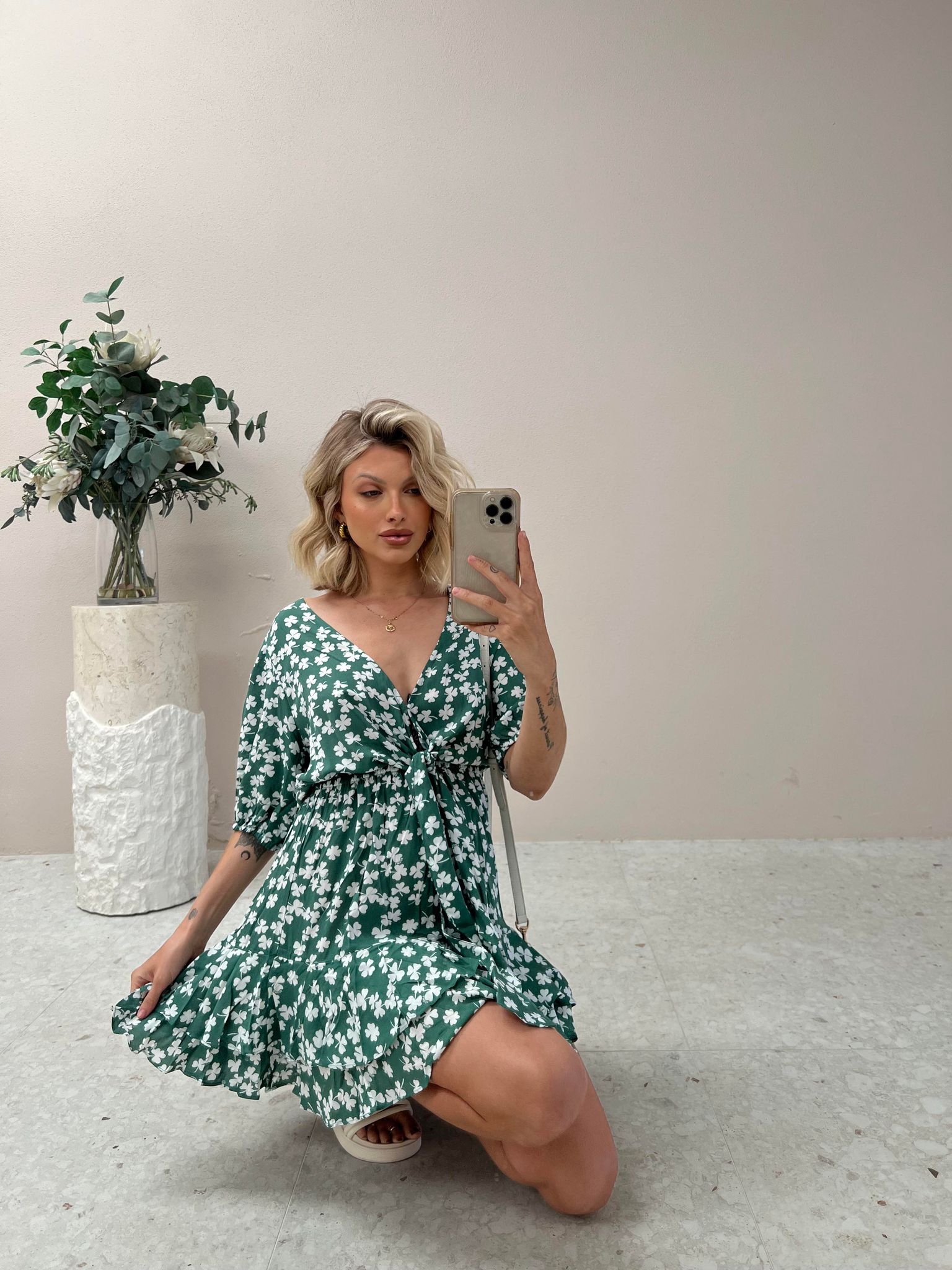 Dress - Green Floral