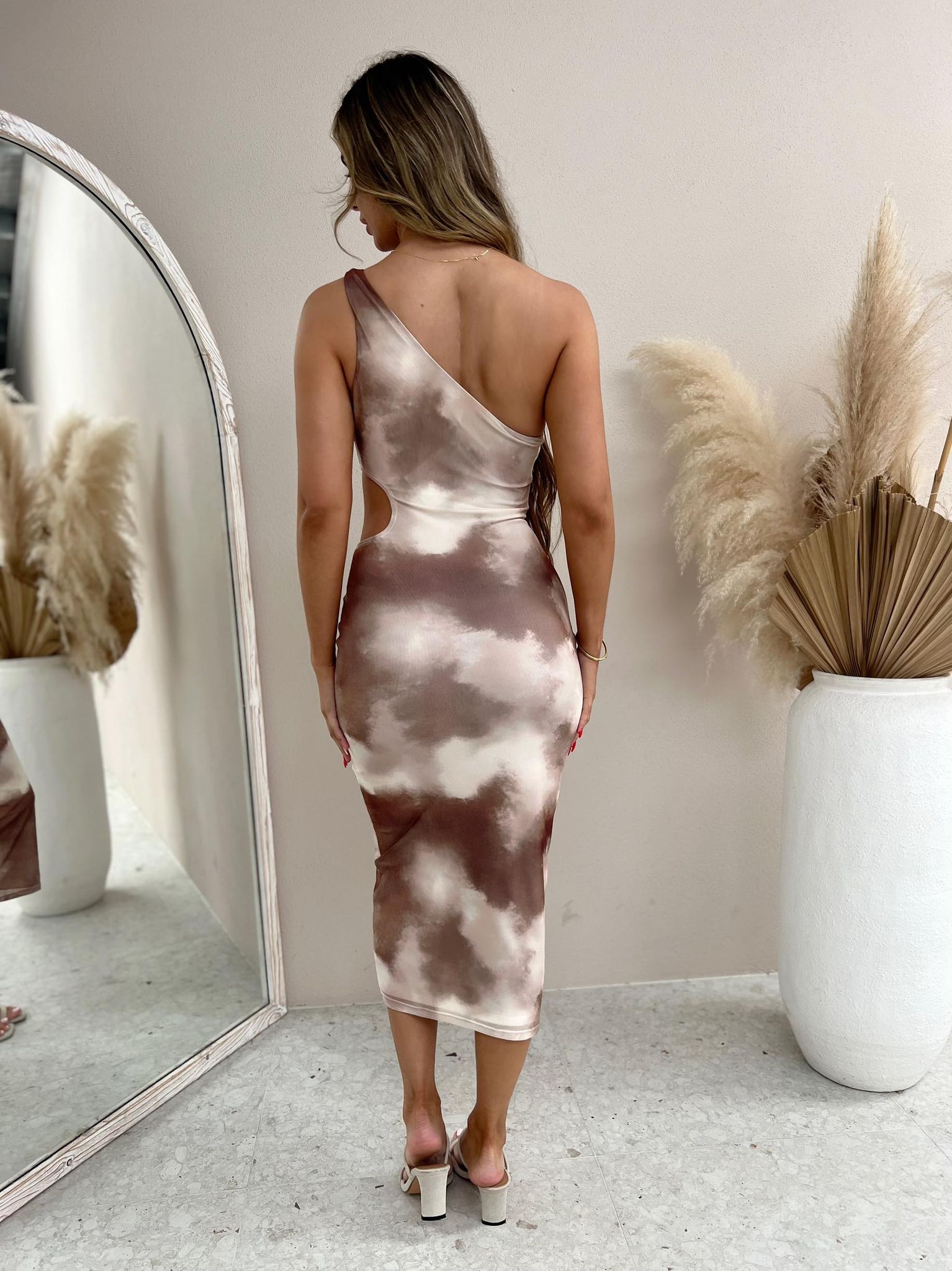 One-Shoulder Tie-Dye Dress