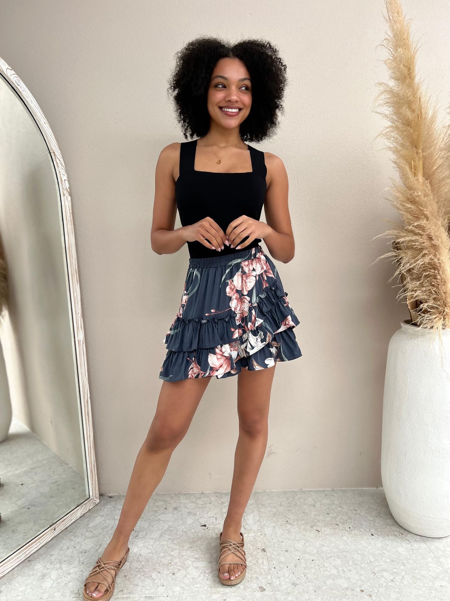 Skirt - Navy Floral