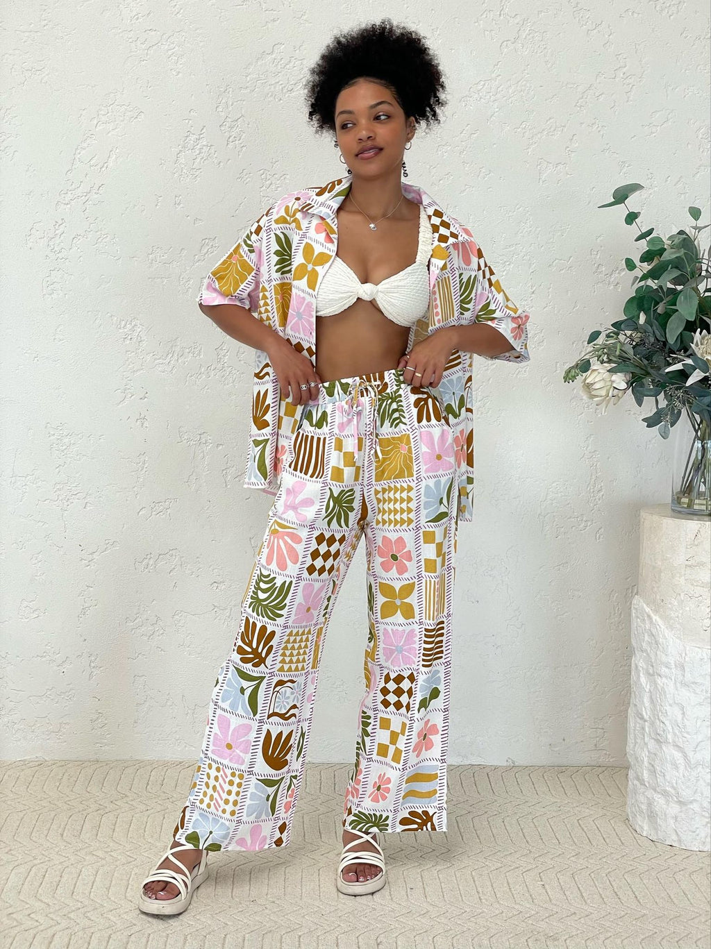 Retro Print Pants