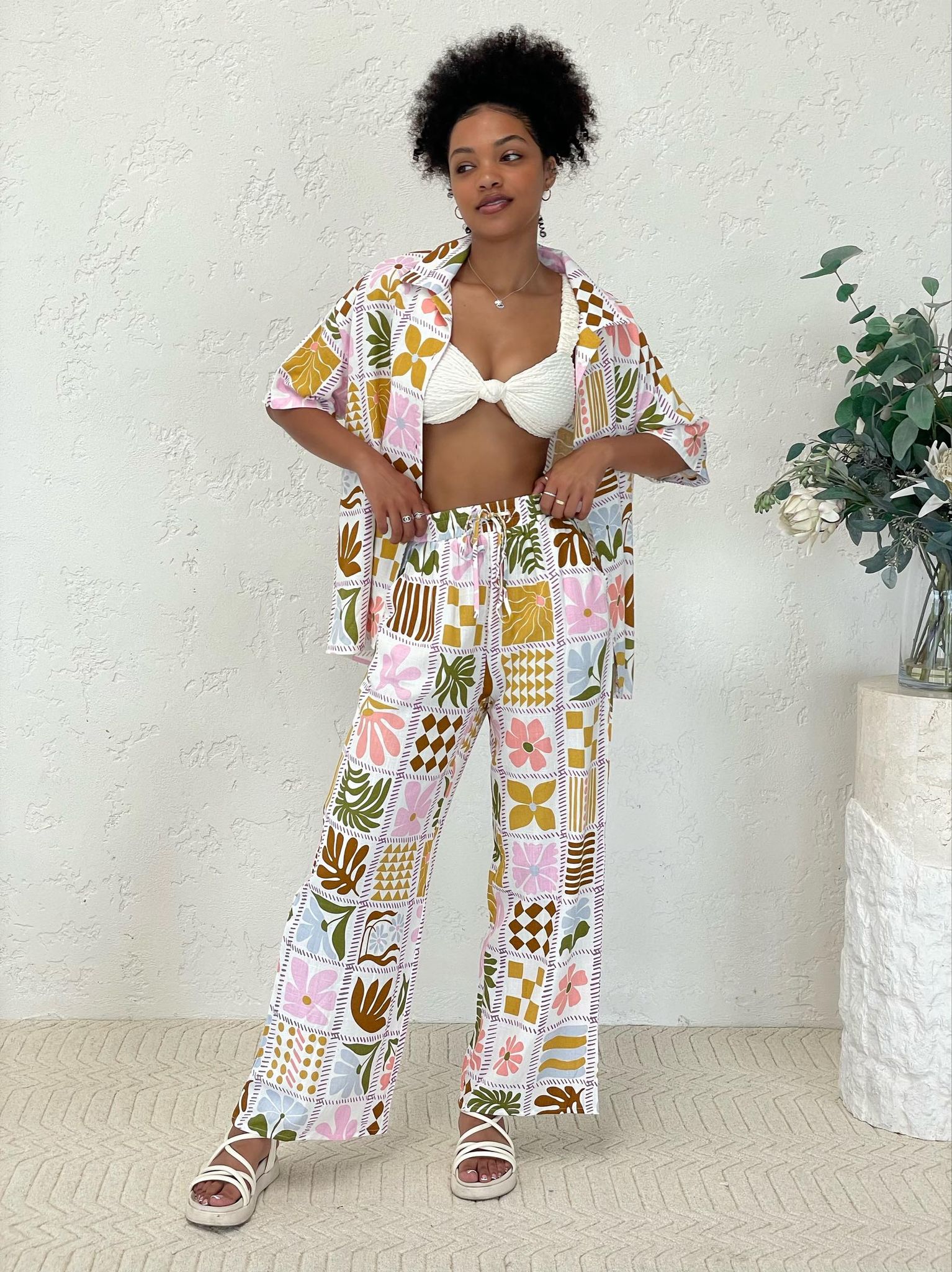 Retro Print Pants