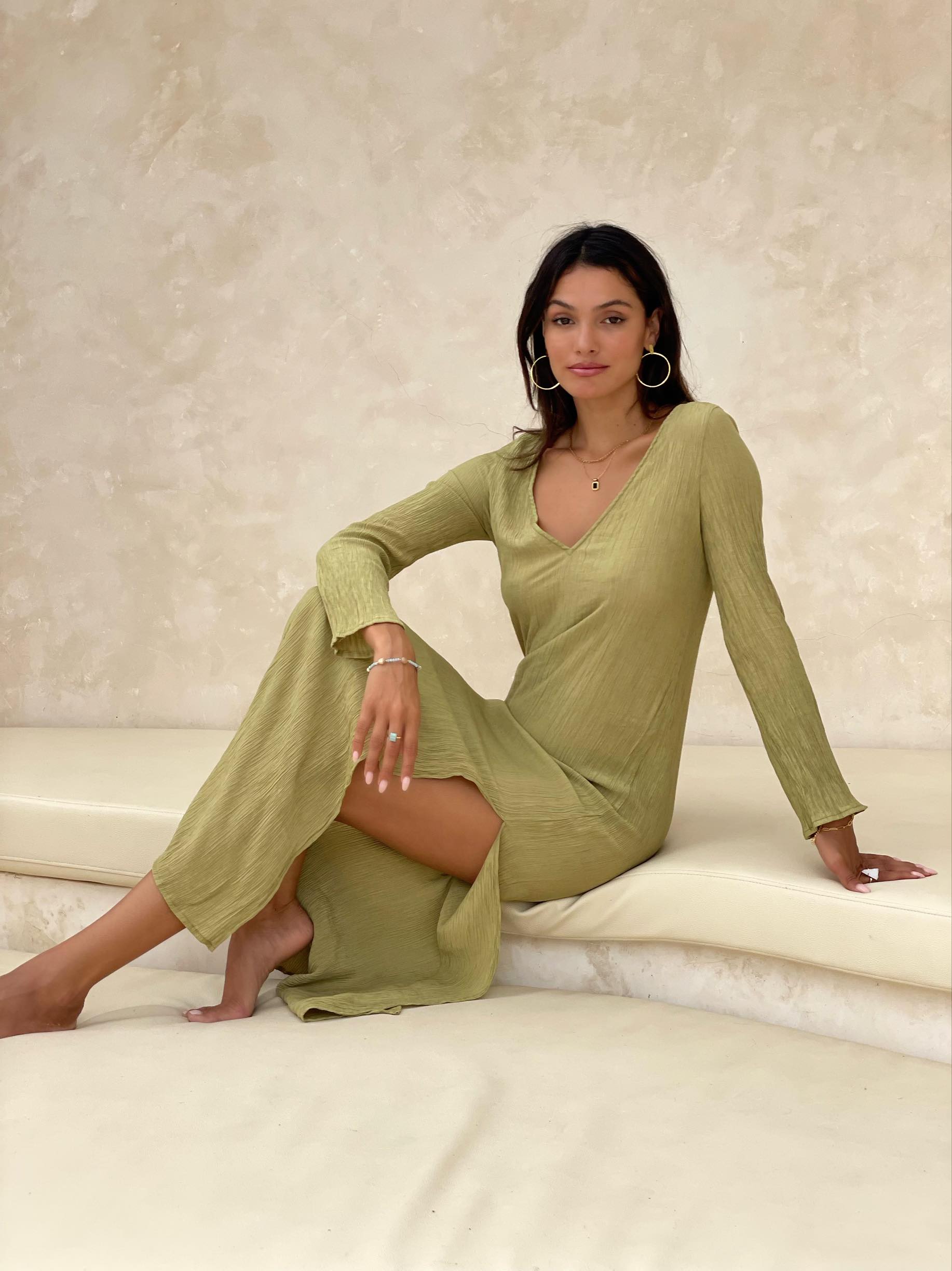 Maxi Dress - Olive Green