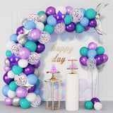 Nuvarey Silver Mermaid Theme Aluminum Film Latex Balloon
