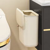 Nuvarey Wall-mounted trash can toilet kitchen household storage bucket with lid hanging gap sanitary bucket