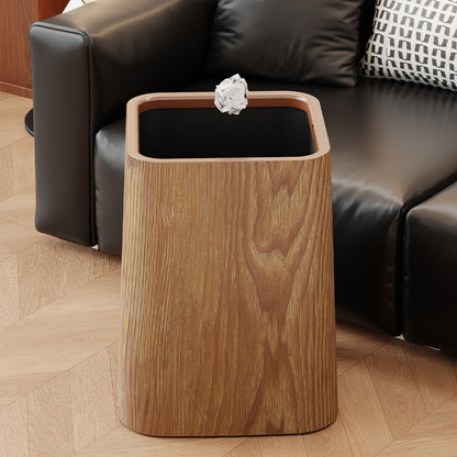 Nuvarey Wood grain trash can home living room bedroom middle-class style high-end light luxury wastebasket office