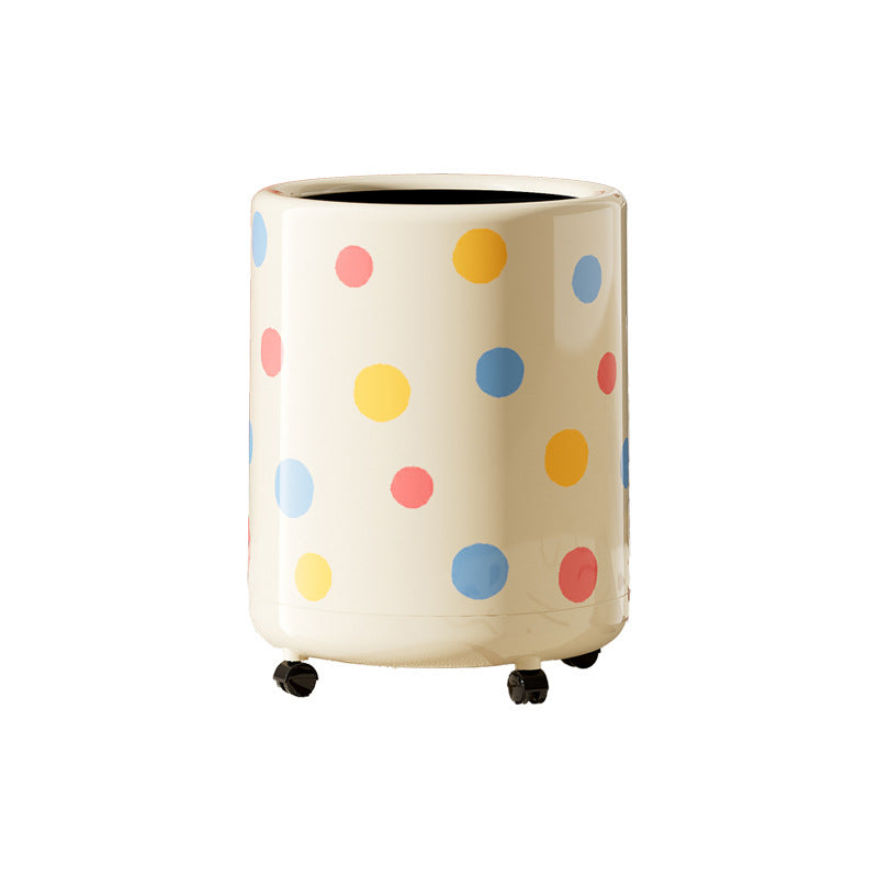 Nuvarey Polka dot trash can high value household large size large capacity living room bedroom