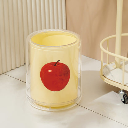 Nuvarey Apple trash can home living room trash basket cream style fruit pattern