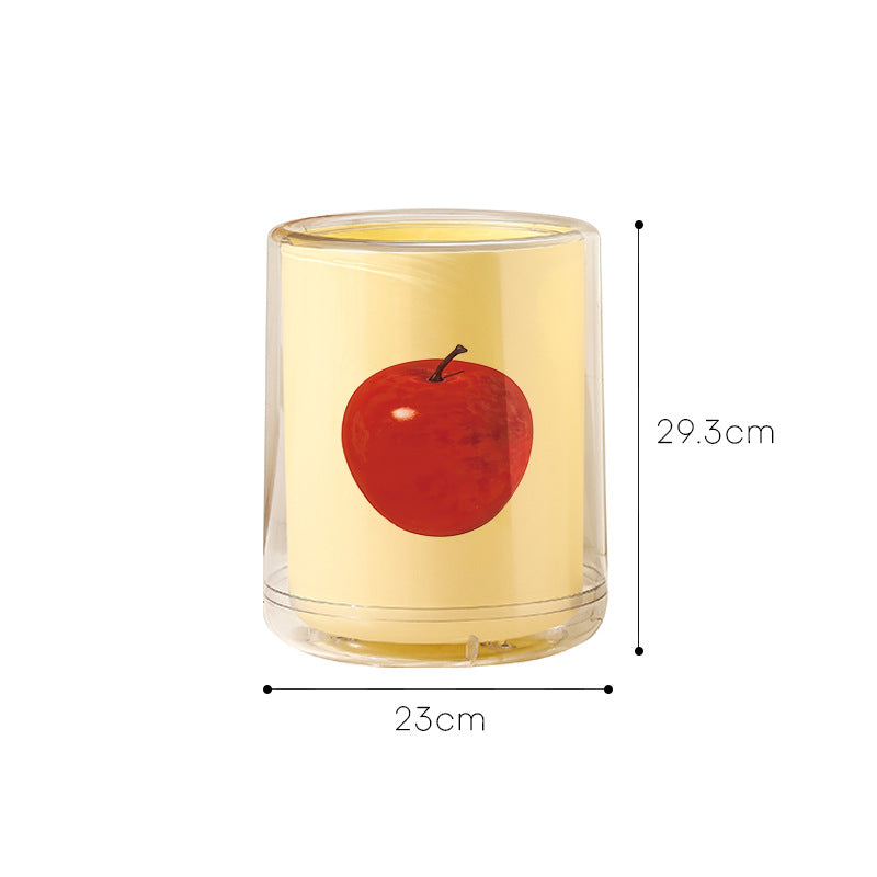 Nuvarey Apple trash can home living room trash basket cream style fruit pattern